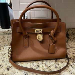 Michael kors medium brown leather tote
